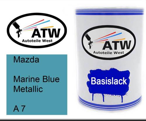 Mazda, Marine Blue Metallic, A 7: 500ml Lackdose, von ATW Autoteile West.